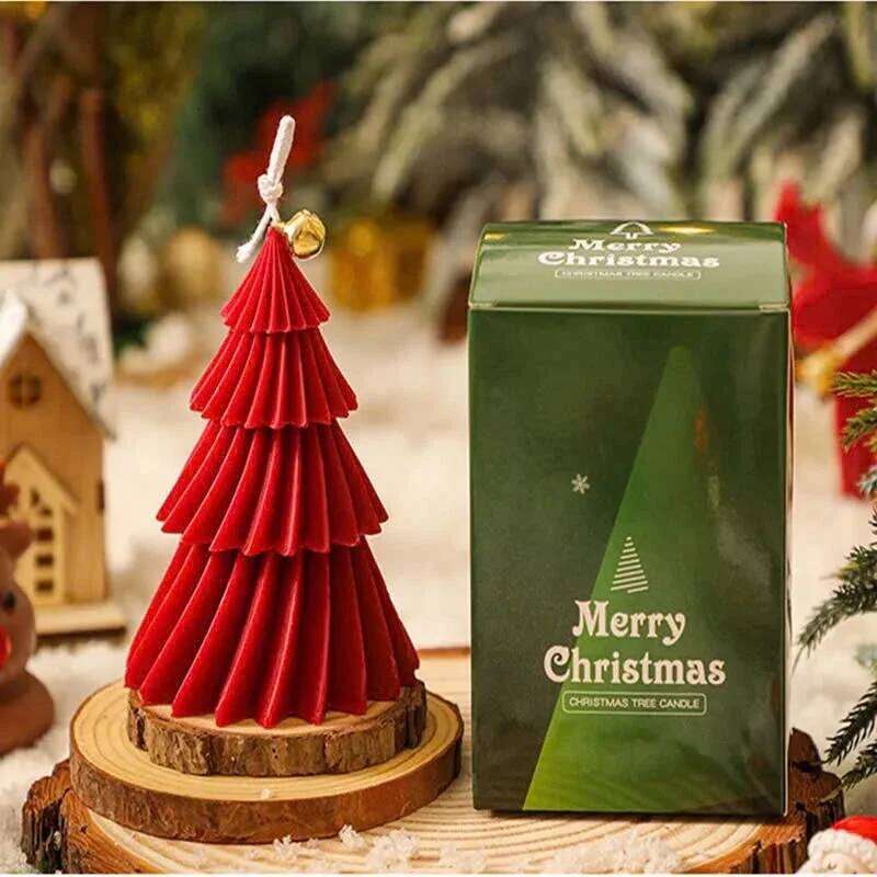 Christmas Tree Scented Candles Aromatherapy Candle Handmade DIY Xmas Gift Holiday Home Ornament S260204