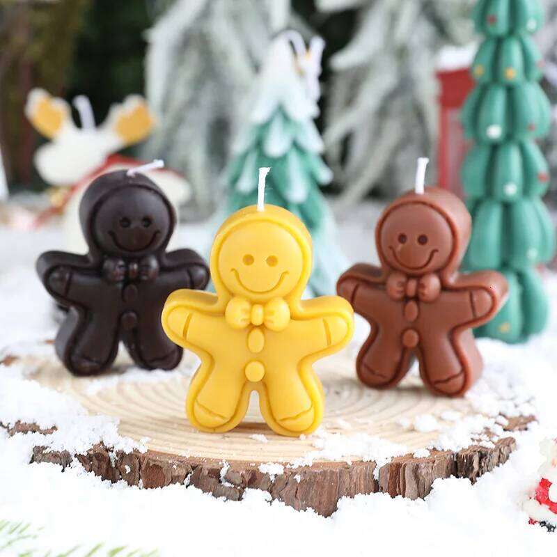 Scented Candle Gingerbread Man Christmas Candles Aromatherapy Creative Festive Atmosphere Decoration Small Ornaments S260204
