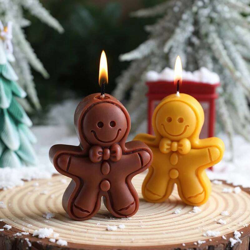 Christmas Gingerbread Man Scented Cute Decorative Aromatherapy Candle, Festive Gift for Home Party Table Decor, Holiday S260204