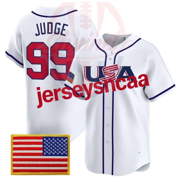 Judge 99 Aaron Judge Team USA 2026 World Baseball Classic Jerseys Paul Skenes Pete Crow-Armstrong Tarik Skubal WBC Cal Raleigh Harper United States