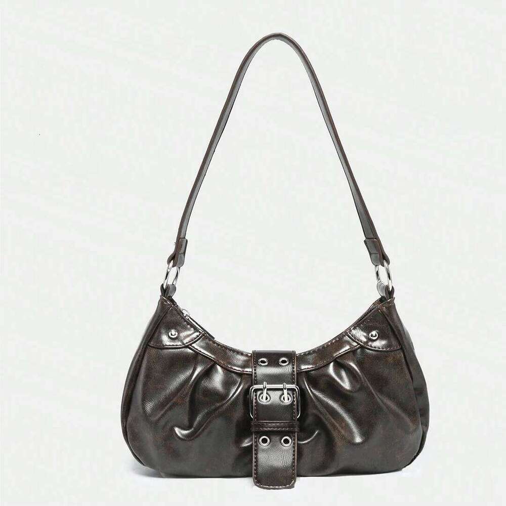 2025 New Underarm Meilad Spicy Girl Y2K Handheld Small Retro Waste Earth Style Vintage Leather Shoulder Bag C260204