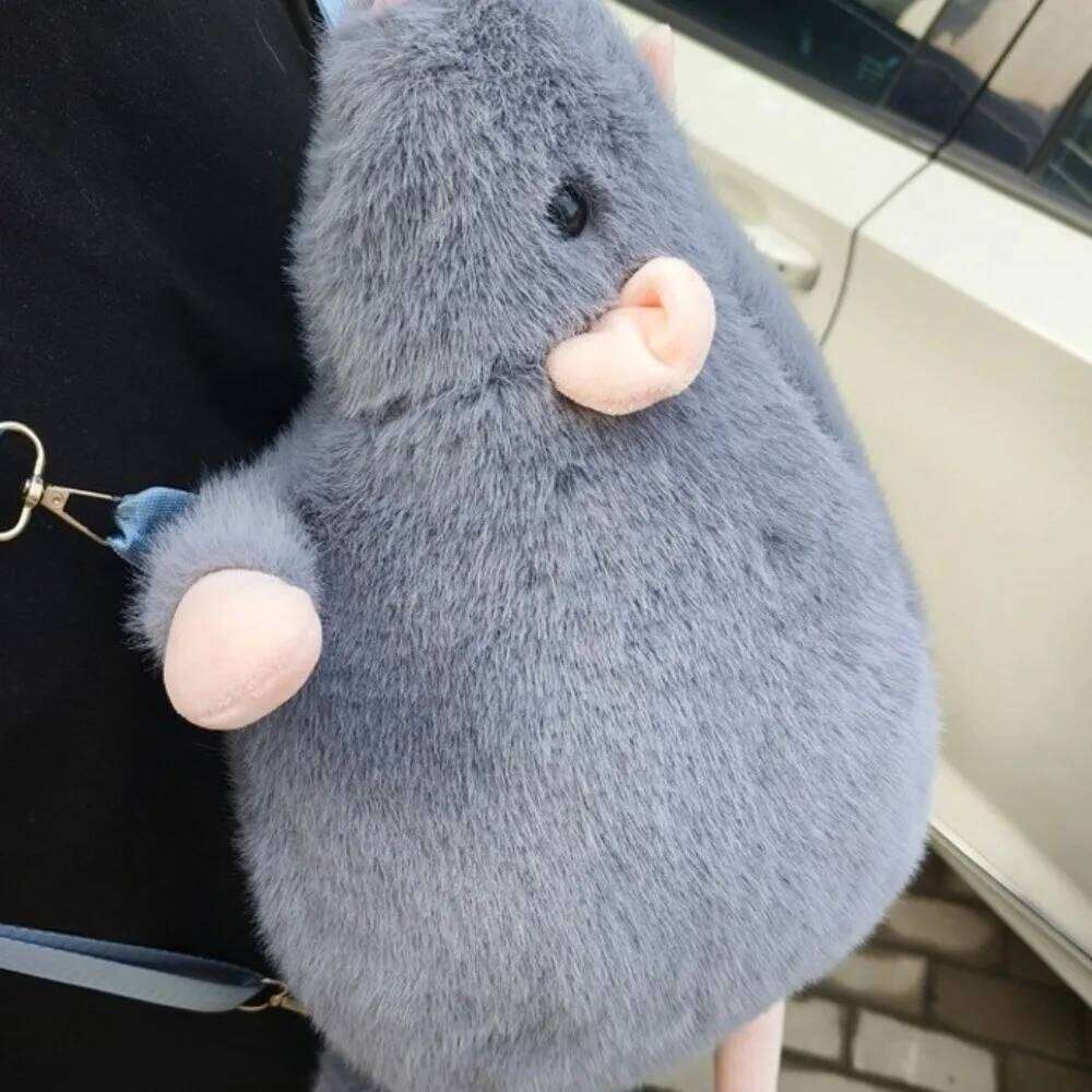 New Cartoon Flower Branch Rat Cute Realistic Mouse Backpack Soft Animal Figure Z260202