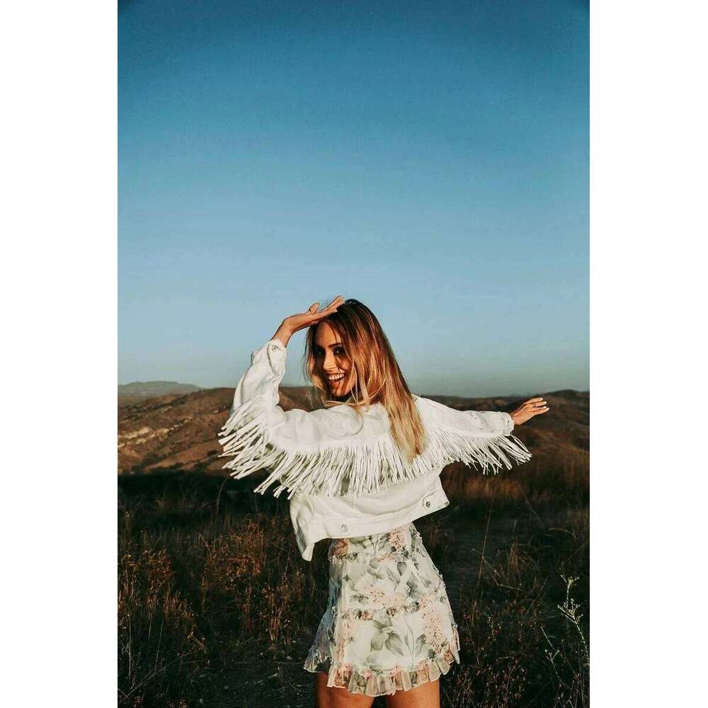 With Stars White Fringe Pearl & Rhinestone Personalized Bride Jacket Custom Mrs.Jean Wifey Denim Wedding Coats Tops