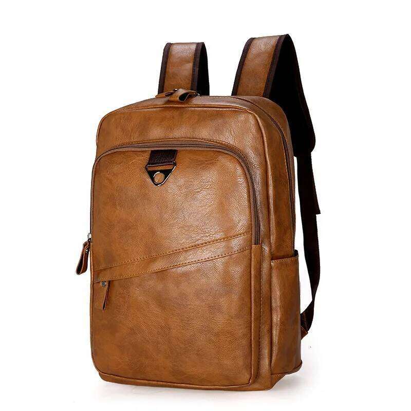 2020 Fashion Luxury Men Backpack Waterproof PU Leather Travel Bag Man Large Capacity Teenager Male Mochila Laptop Backpacks Z260204