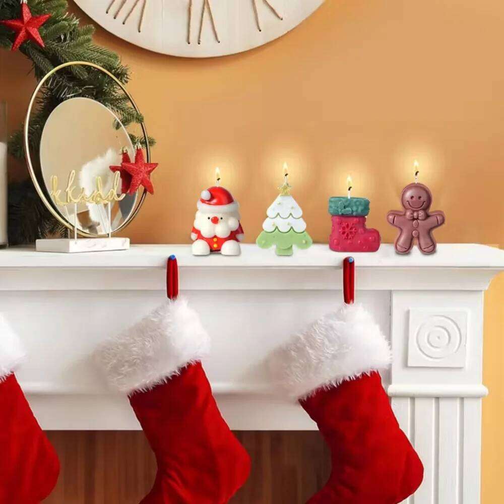 candles - decorations, soy wax, burning time 8-12 hours, ideal for holiday celebrations and gifts, Christmas S260204