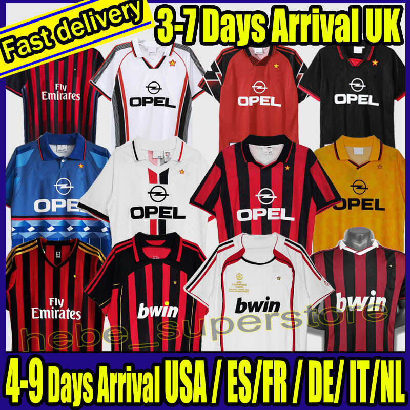 2006 07 90 91 95 96 97 Retro shirts SOCCER JERSEYS 95 96 97 Gullit 10 11 12 13 14 Maldini Van Basten football KAKA Inzaghi 06 07 PIRLO SHEVCHENKO BAGGIO JERSEY