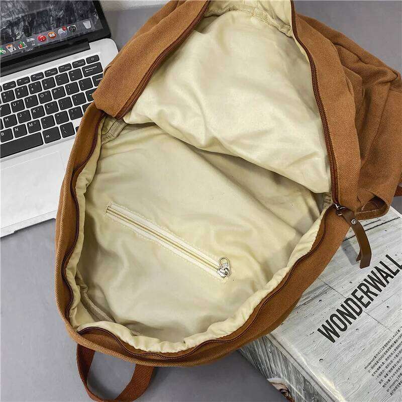 New Cool Girl Boy Canvas Green Laptop Student Trendy Women Men College Bag Female Male Lady Travel Backpack Fashion Z260204