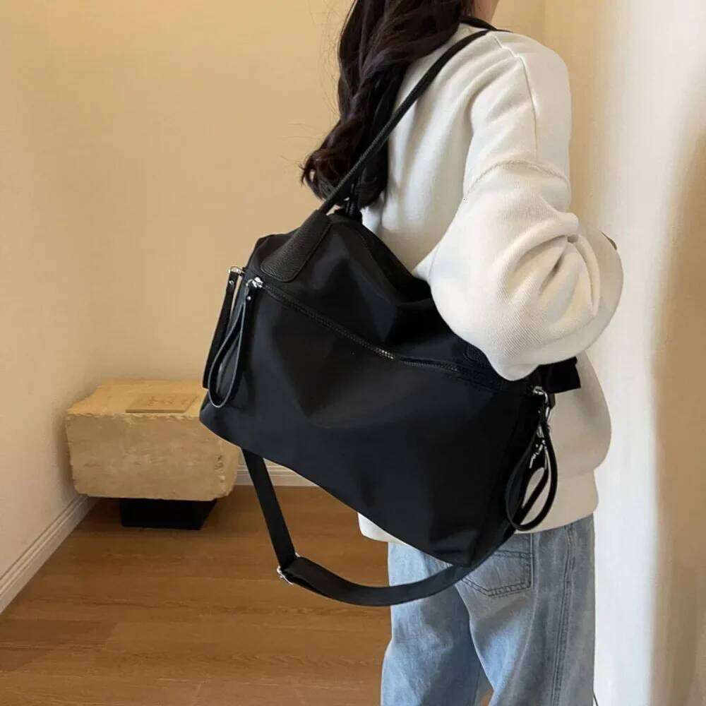 Nylon Canvas Women Autumn and Winter 2024 New Trendy South Korea Casual Tote Large Capaci Shoulder Messenger Bag Handbag C260204