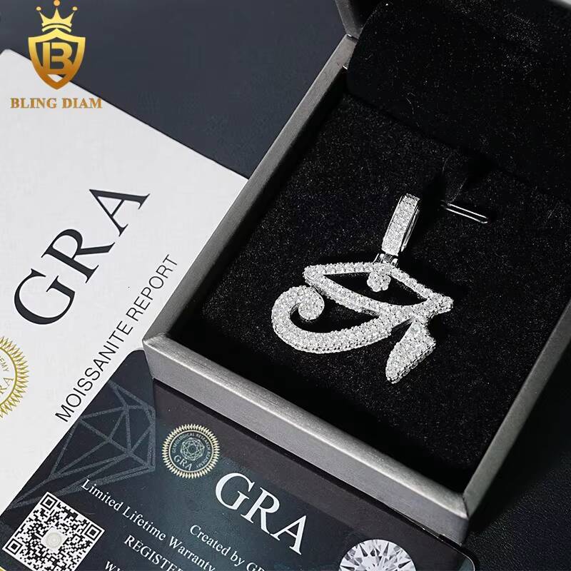 New Preduct Factory Low Price Hip Hop Jewelry 925 Sterling Silver Iced Out VVS Moissanite Eye Pendant Necklace
