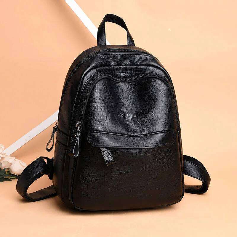 2025 Women'S Korean Edition Book Large Capacity Soft Leather Backpack Z260204