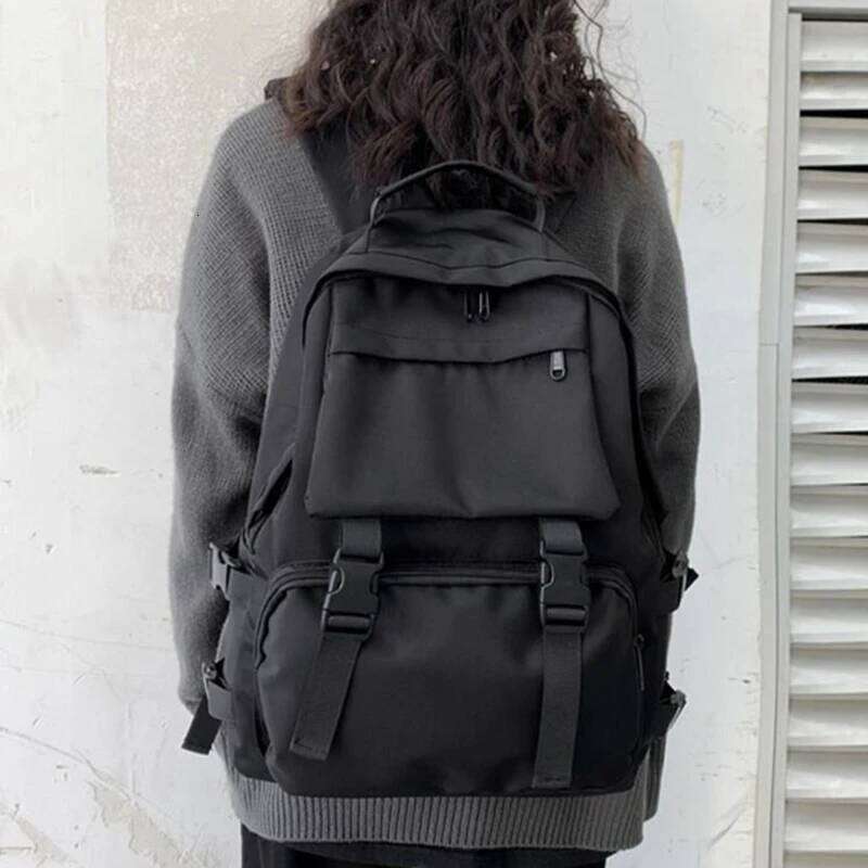 Simple Backpacks Large Capacity Travel Solid Harajuku Student Schoolbag Backpack Women Man Bag Unisex High Street Z260204