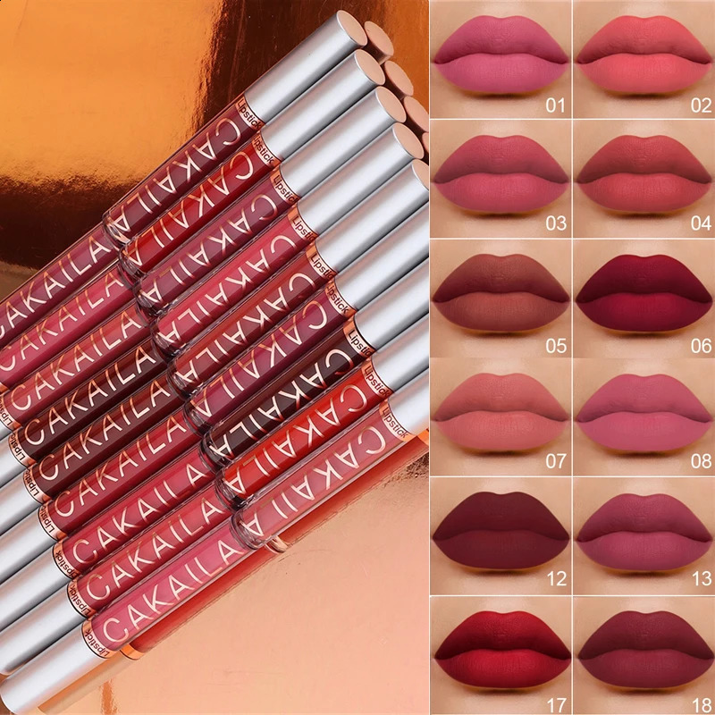 Dark Red Matte Lip Gloss 18 Color Velvet Lip Glaze LongLasting Waterproof Liquid Lipstick Natural Makeup Sexy for Women Lip Tint 260126
