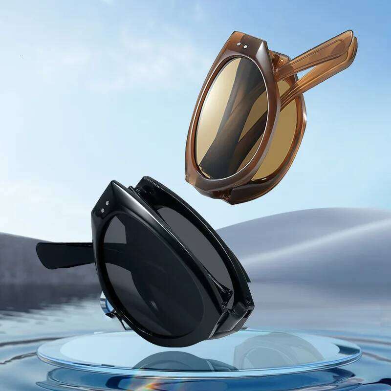New Arrival Circular Sunglasses Women Men Folding Sun Oval Eyewear Glasses Male Female Eyeglasses C260204