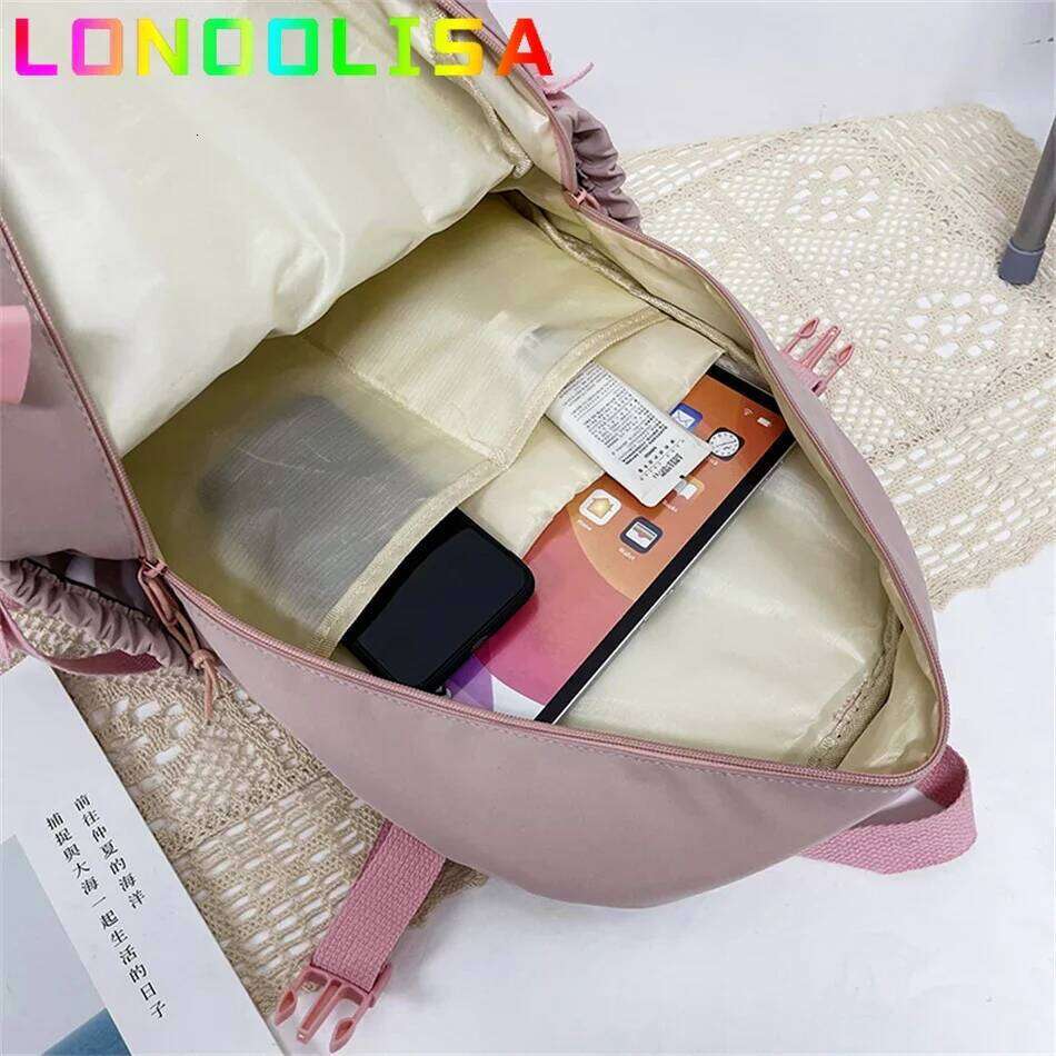 Cute Women Backpack Waterproof Multi-Pocket Nylon School Bagpacks for Student Female Girls Kawaii Laptop Book Pack Mochilas Z260202
