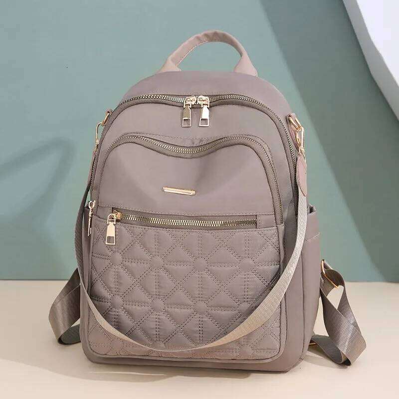 Women 2025 New Fashion Light Luxuyr Design Solid Versatile Basic Backpack Casual Trend Travel Nylon Ladies Bag Z260204