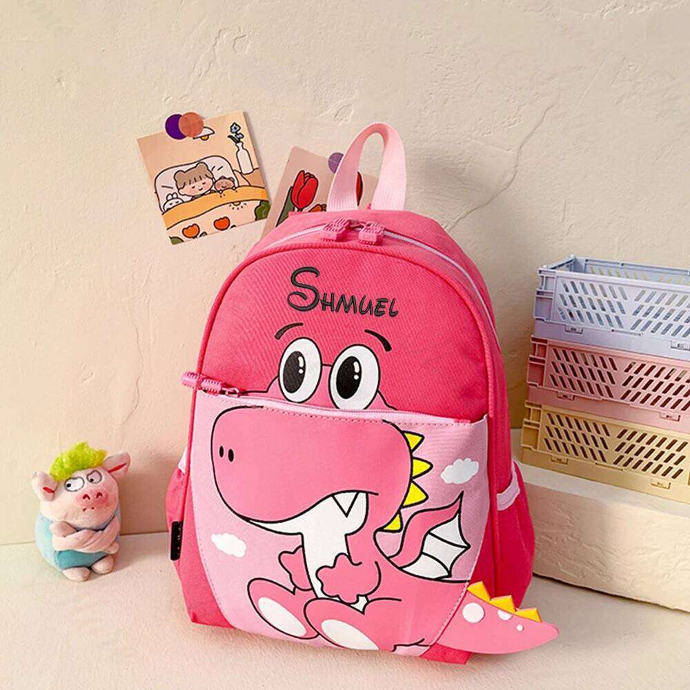 2023 New Kindergarten Personalized Name Cartoon Dinosaur Cute Backpack Customized Children's Day Gift Bags Z260202