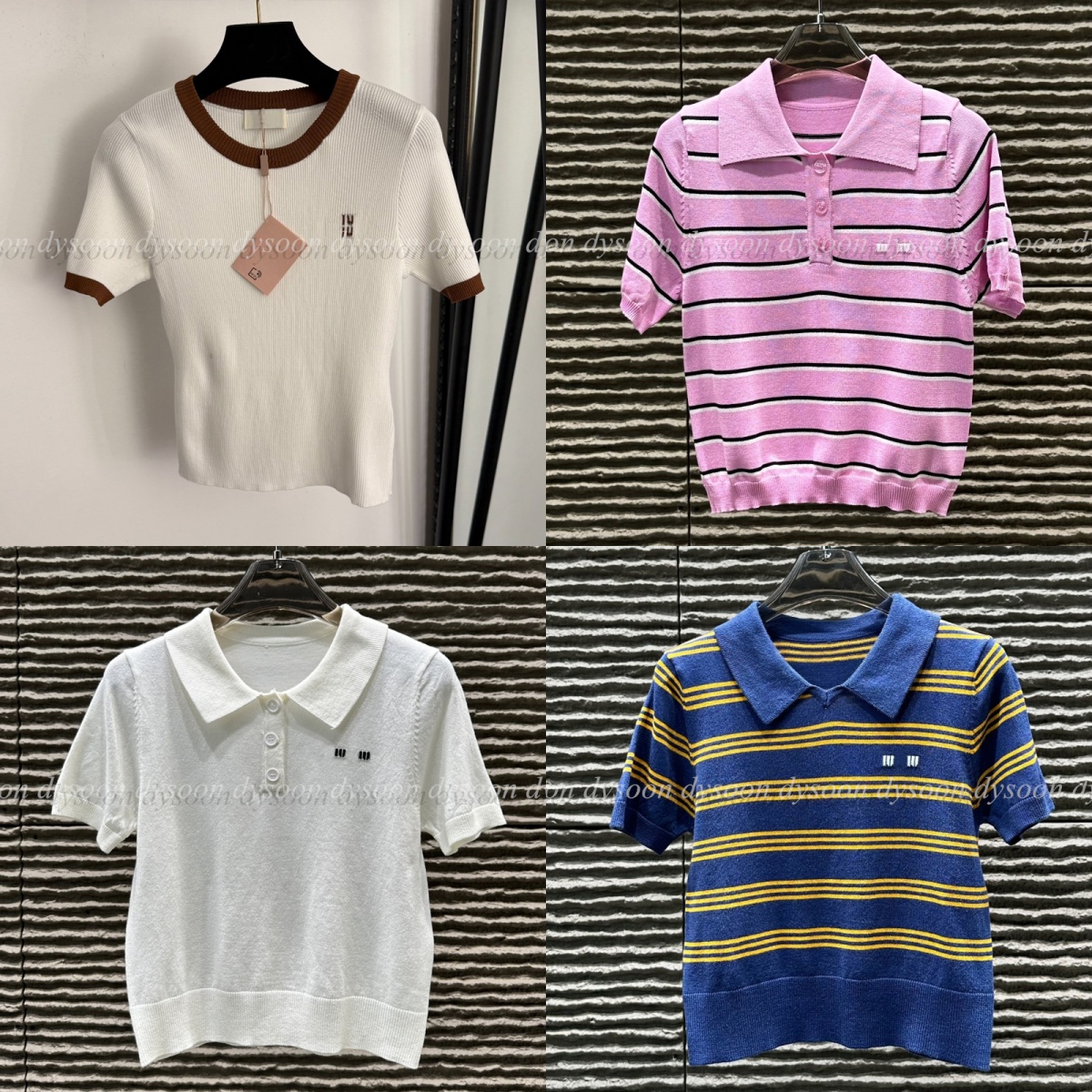 Women Tank Tops Fashion Vest Camisole Polo/Round Neck Short Sleeves With Dust Bag 34628