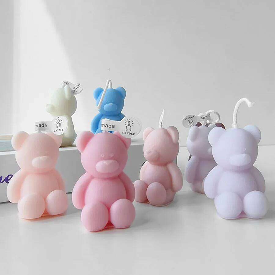 Cute Mini Bear Aromatherapy Cup Creative Home Decoration Birthday Candle Companion Gift S260204