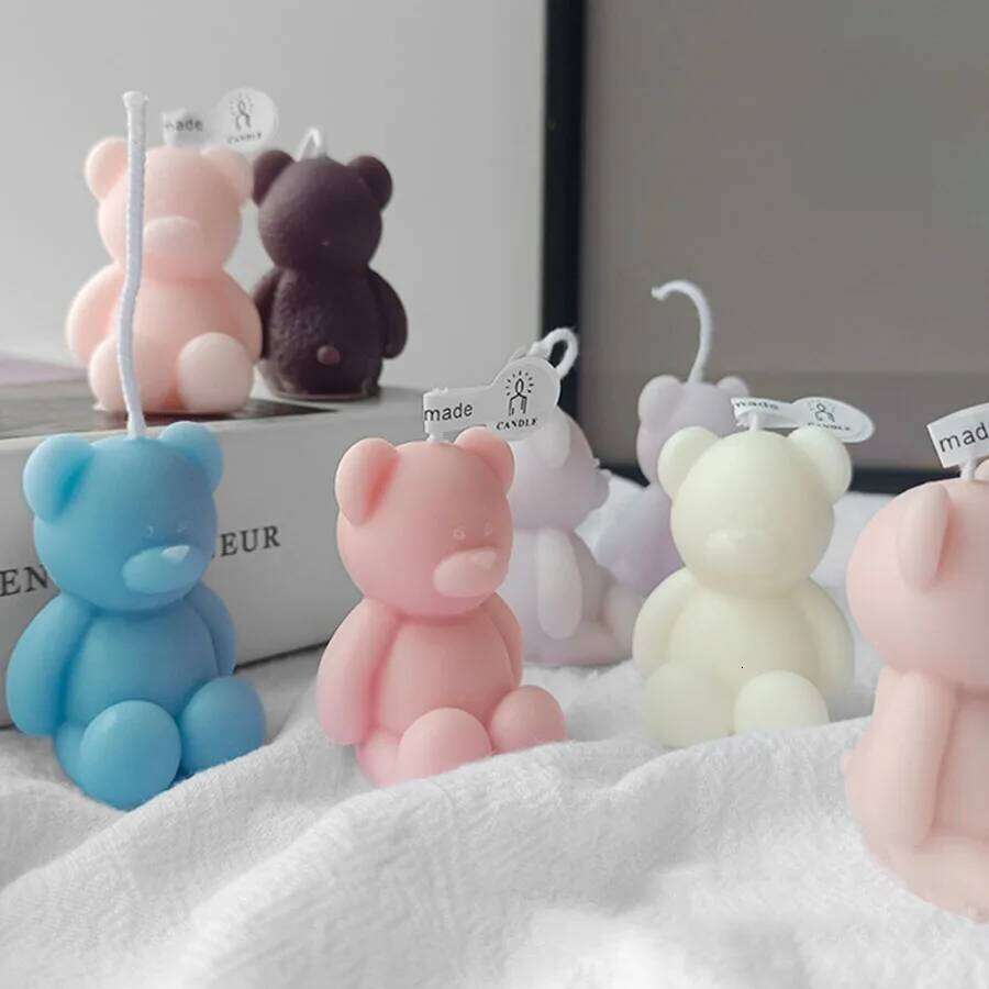 Cute Mini Bear Aromatherapy Cup Creative Home Decoration Birthday Candle Companion Gift S260204