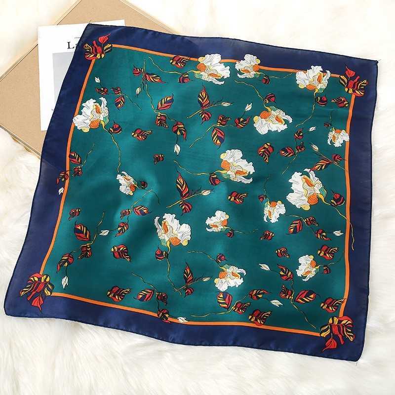 70 cm square silk scarf with high-quality printed pattern. Spring/autumn women's new style professional neck scarf. Satin fabric scarf.250904