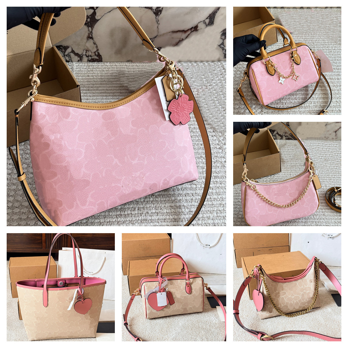 luxury bag designer coa bag laurel shoulder bag rowan satchel tote bags handbag teri Axillary Crossbody hobo wallet pouch Women city shopping bag pink designer bag