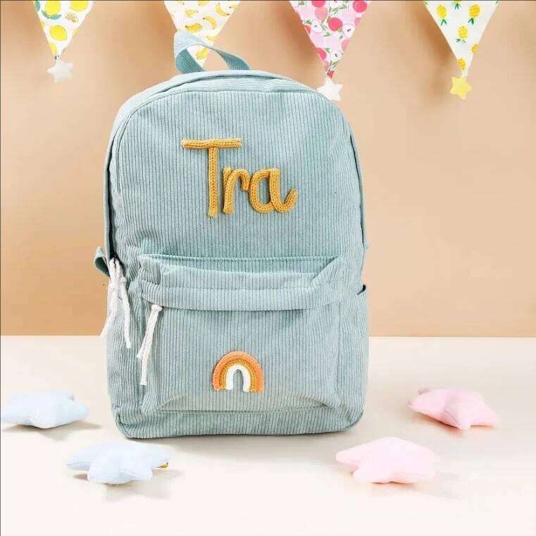 Personalized Large Capacity Backpack Christmas Gift Hand-Made Unique Name Custom Multicolor Rope Yarn Color Rainbow Decoration Z260204