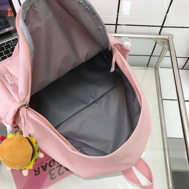 Fashion Schoolbag for Teenage Waterproof Nylon Girls Bagpack Cute Women Laptop Backpack Travel Bag Black Pink Bookbag Unisex Z260202