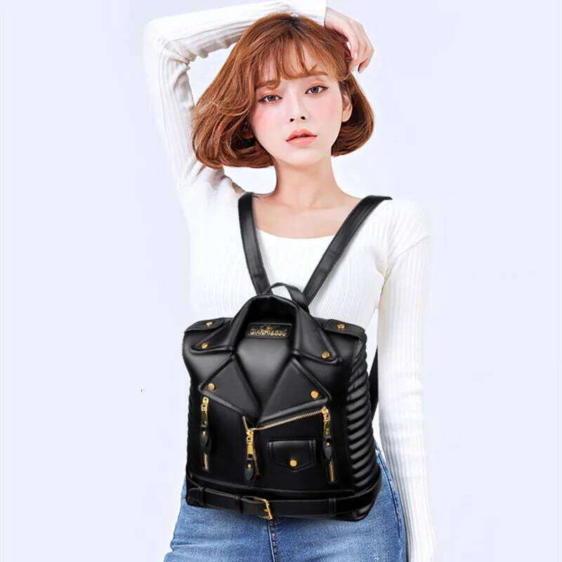 Anti Theft Zipper Women 2026 Motorcycle Shoulder Jecket Bag Travel Large Backpack Fashion Ladies Bagpack School Bags Z260204
