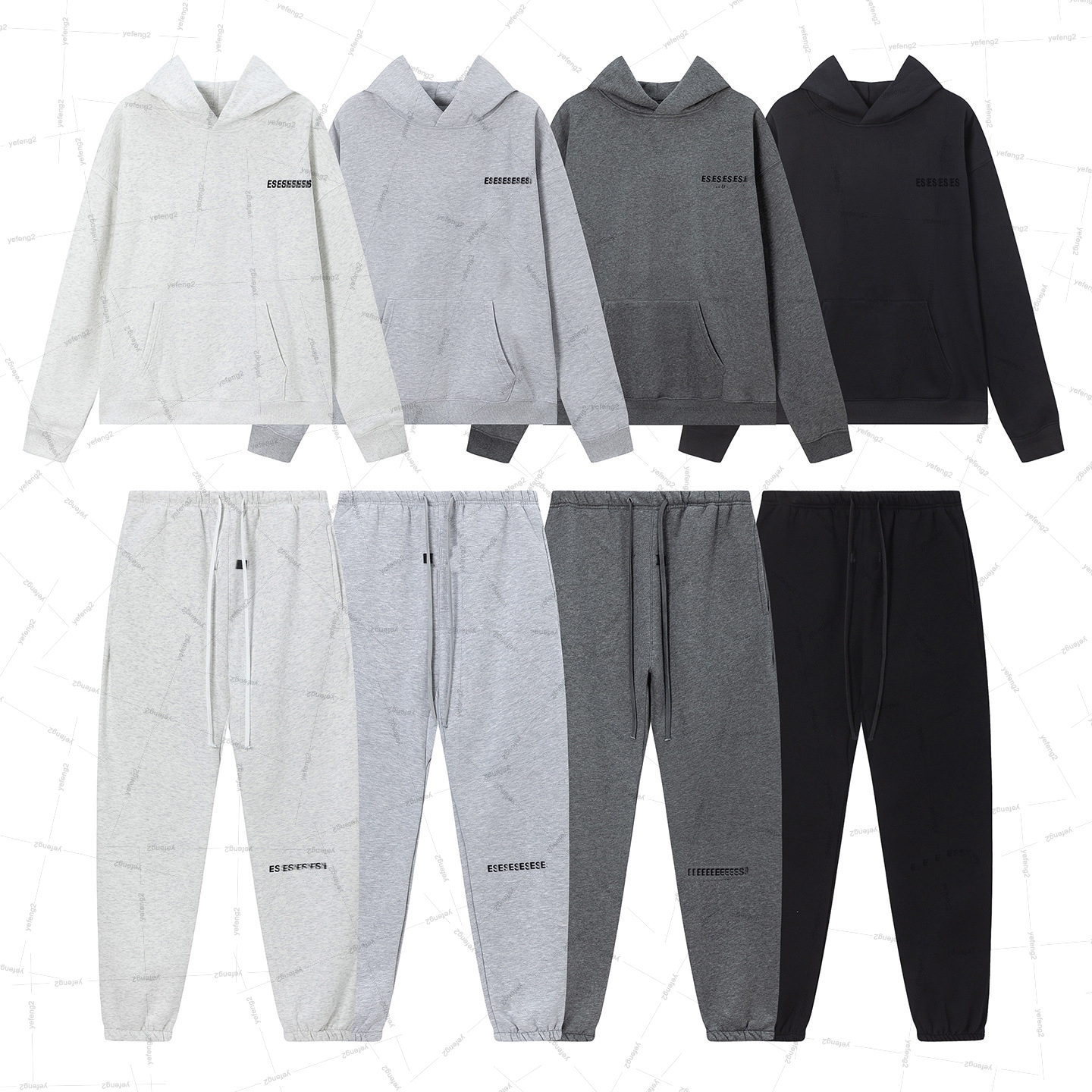 Mens designer tracksuits classic season 8 sport suit printed fleece baggy pants casual hoodie set