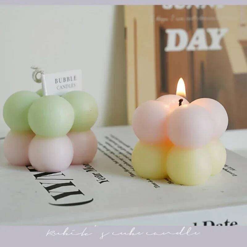 Ins Cube Scented Candles Home Decoration Velas Rose Aromatherapy Art Candle Mini Date Room Wedding Decoracin Gift Paraffin Wax S260204