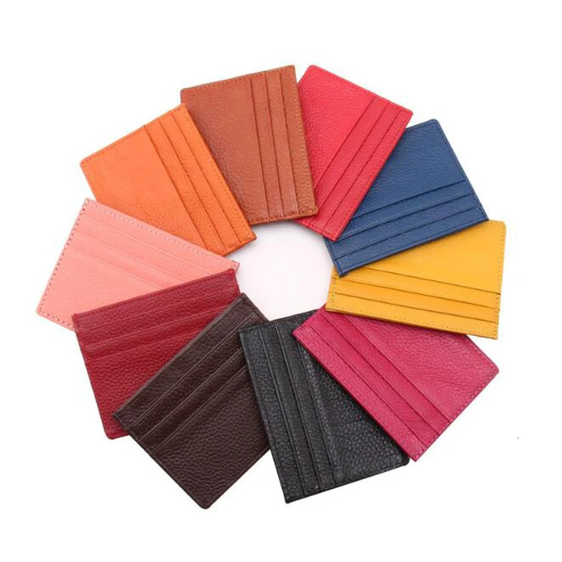Fashion Small Genuine Leather Wallet Women Bank Credit Card Holder Package Coin Pocket Bag CardHolder Men ID Card Case 260202 - view 3