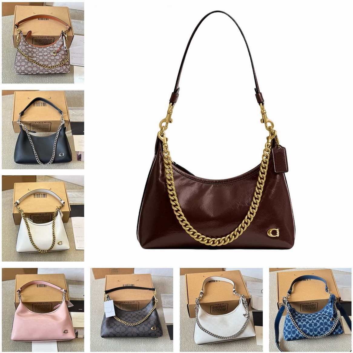 Juliet Shoulder Bag 25 38 Hobo 2 HAMPTONS Half Moon Crossbody Bags Designer Handbag Women Pocket Underarm Purses Satchel Brown Leather Gold Chain Wallet High Quality