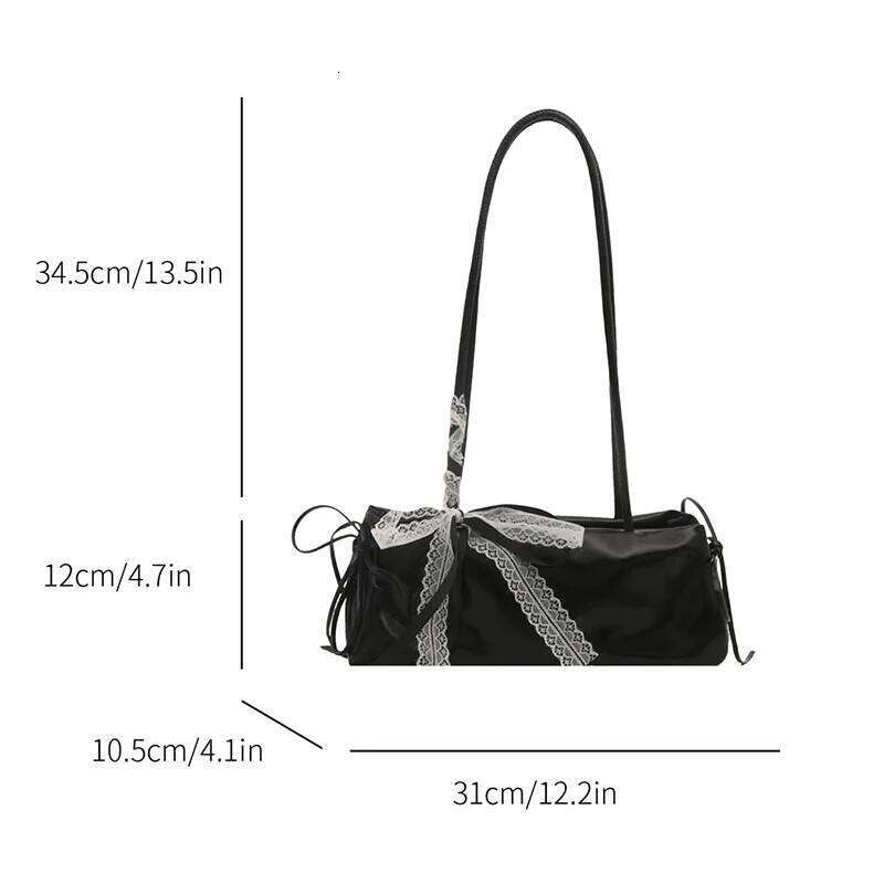 French Elegant Square Korean Bow Decoration Pu High-quality Niche Simple Ballet Style Shoulder Bag New Casual Women Bags C260204