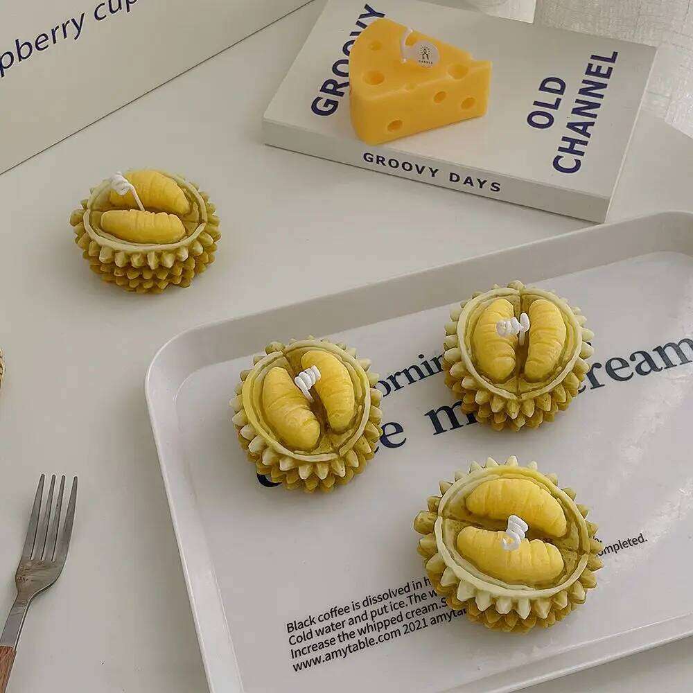 Durian Scented Candles High Aesthetic Desktop Ornaments Smokeless Fragrance and Creative Friend's Wedding Anniversary Gift S260204