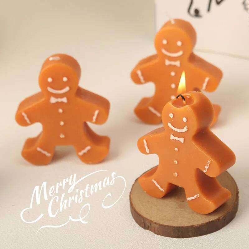 Gingerbread Man Aromatherapy Coffee Milk Shape Wax Christmas Gift Fragrance Candle S260204
