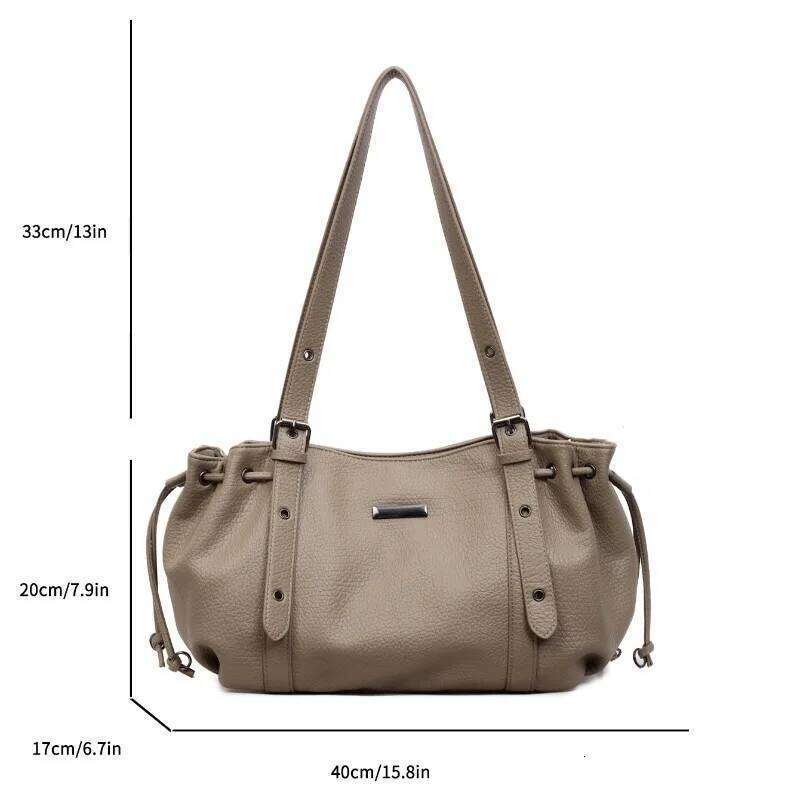 Women's Designer Handbag Korean Style Tote Luxury Large Capacity Underarm Fashion Drawstring Shoulder Bag for Office C260204