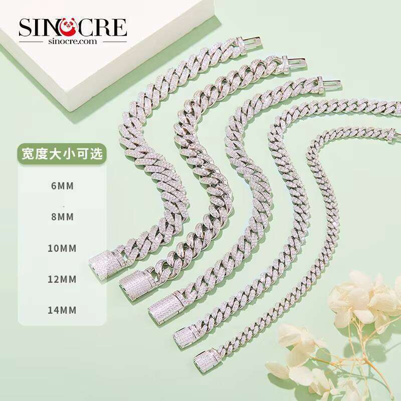 Best Selling Claw Setting Vvs Moissanite Cuban Bracelet Diamond Link Chain Hiphop - view 3