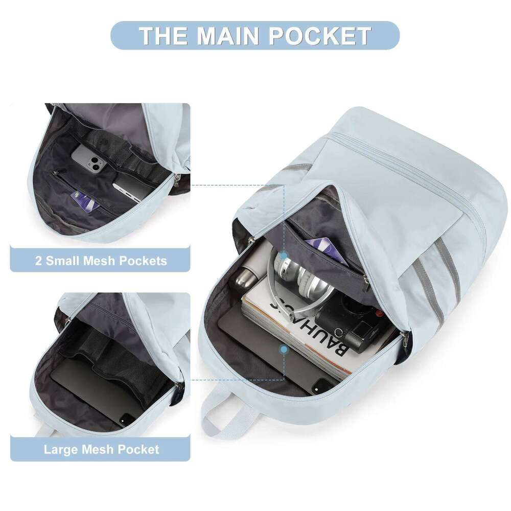 for Women with Shoes Compartment & Wet Pocket Lightweight Large Travel Waterproof Sports Backpack Gym Bag Z260202