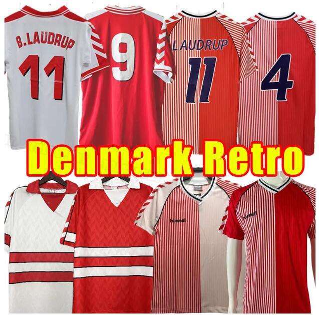 1986 1988 Denmark retro soccer jerseys ERIKSEN LAUDRUP ELKJAER LERBY SIMONSEN JENSEN vintage classic National Team football shirt