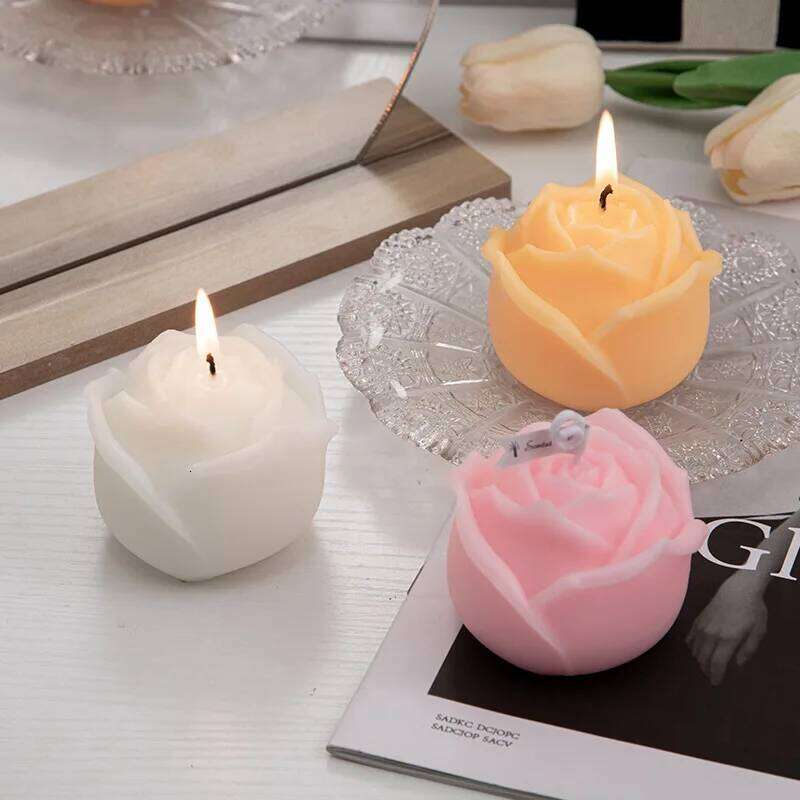 large Rose Flower Candle Birthday Atmosphere Suitable for Gifting Romantic Scented Candles to Enhance Mood S260204