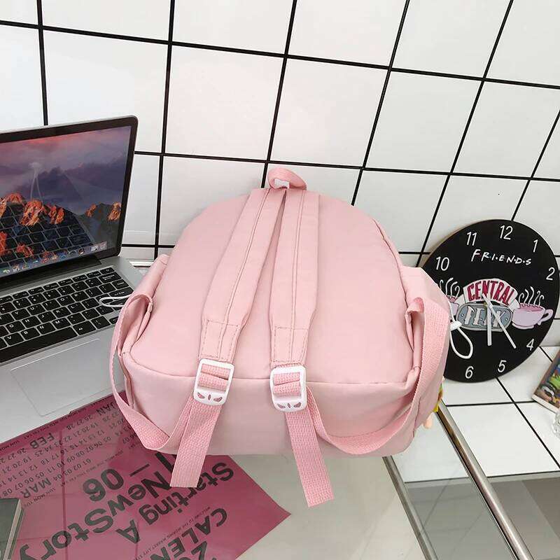 Fashion Schoolbag for Teenage Waterproof Nylon Girls Bagpack Cute Women Laptop Backpack Travel Bag Black Pink Bookbag Unisex Z260202