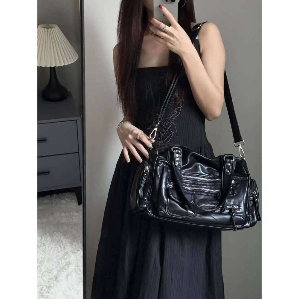 JIAERDI Vintage Black Shoulder Purse Women High Street Pocket Chic Y2k Handbag Female Harajuku Casual Crossbody Bags 2025 C260204