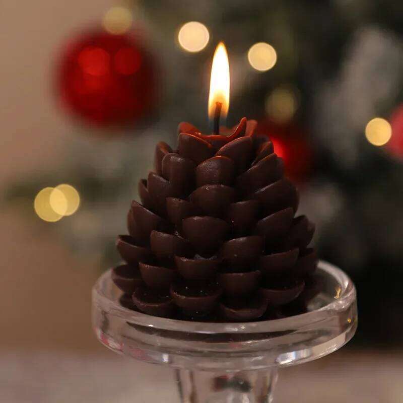 1Pc Christmas Pinecone Scented Candle, Paste Aromatherapy Candles For Home Decor & Gift in Pink White Brown, Air Freshener S260204