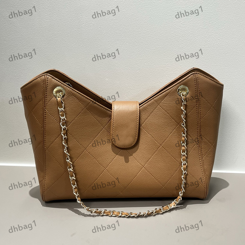 26s Tote Chain Underarm Bag Designer Ladys Shoulder Bags Calfskin With Checkered Pattern Gold Hardware Matelasse Chain Luxury Handbag Shopping Makeup Sacoche 32cm