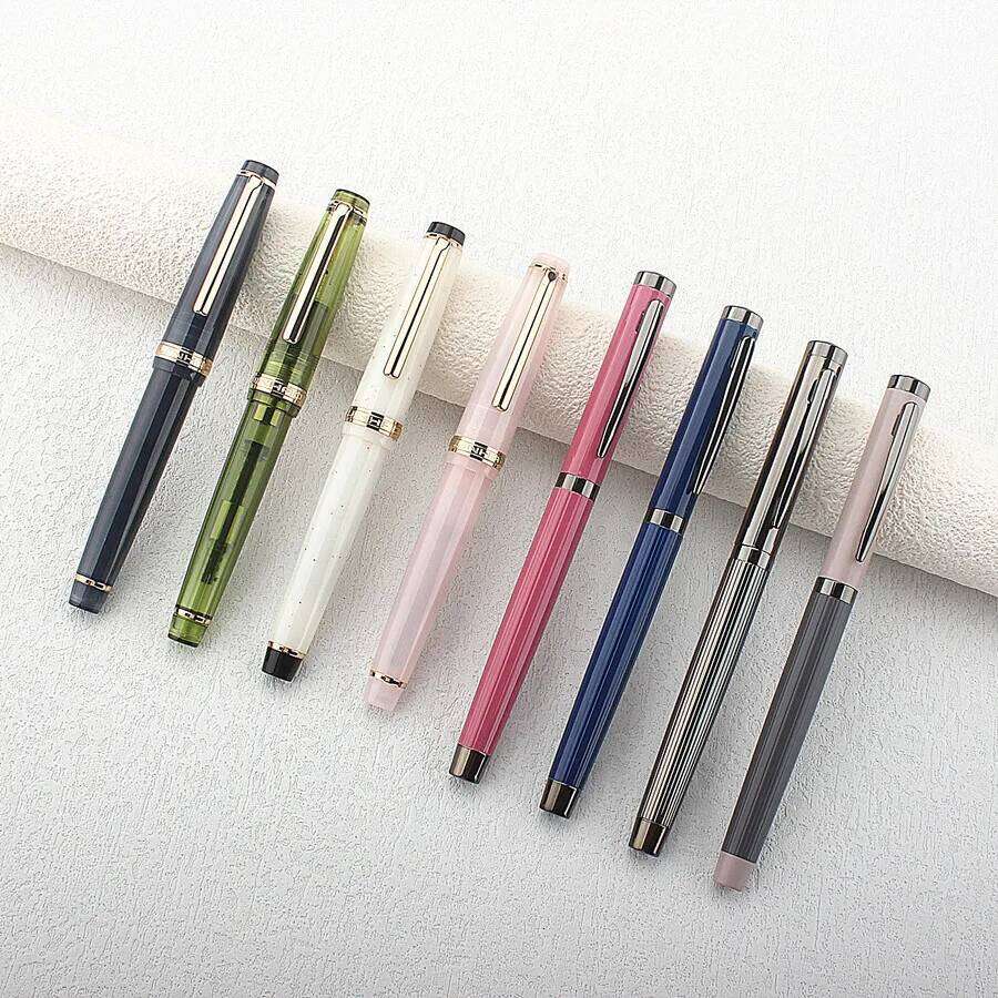 Jinhao 82 Fountain Luxury Acrylic /Metal Ink F Nib Elegante Business Office School Supplies Writing Pen Stationery 26Y0204