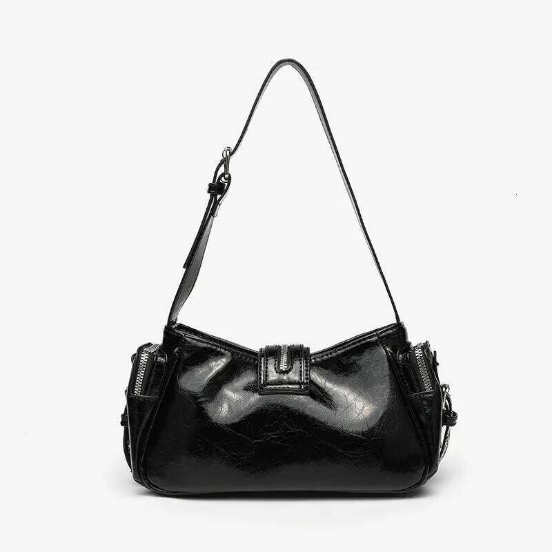 NEW Bags Women Luxury Designer leopard print Handbags Purses 2025 New PU Vintage Oil Wax Leather Rivet Small Underarm Shoulder C260204