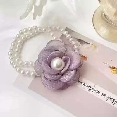 Camellia Ring Bracelet Summer Fresh Pearl Floral Hairband Stylish Multifunctional Bracelet