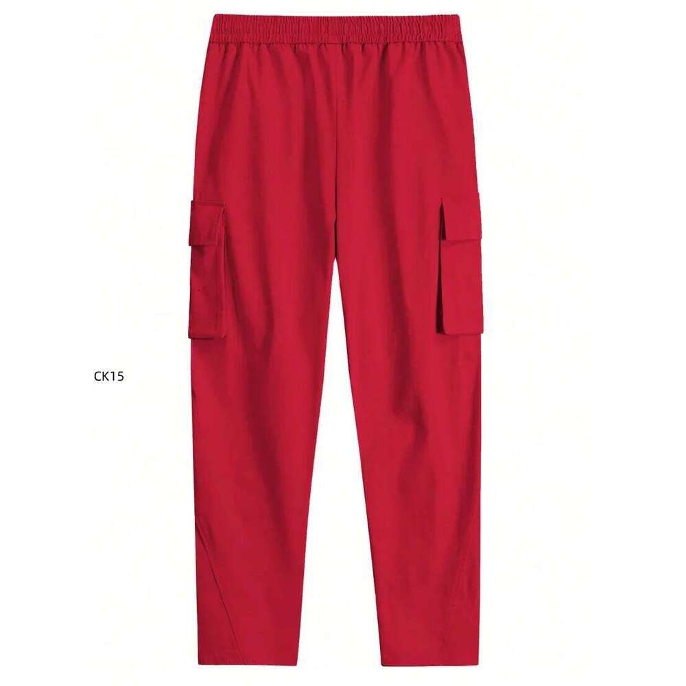 Men's Cargo Pants Multi-pocket Waterproof Wear-Resistant Casual Training Trousers Comfortable Breathable Overalls Clothing 26W0204