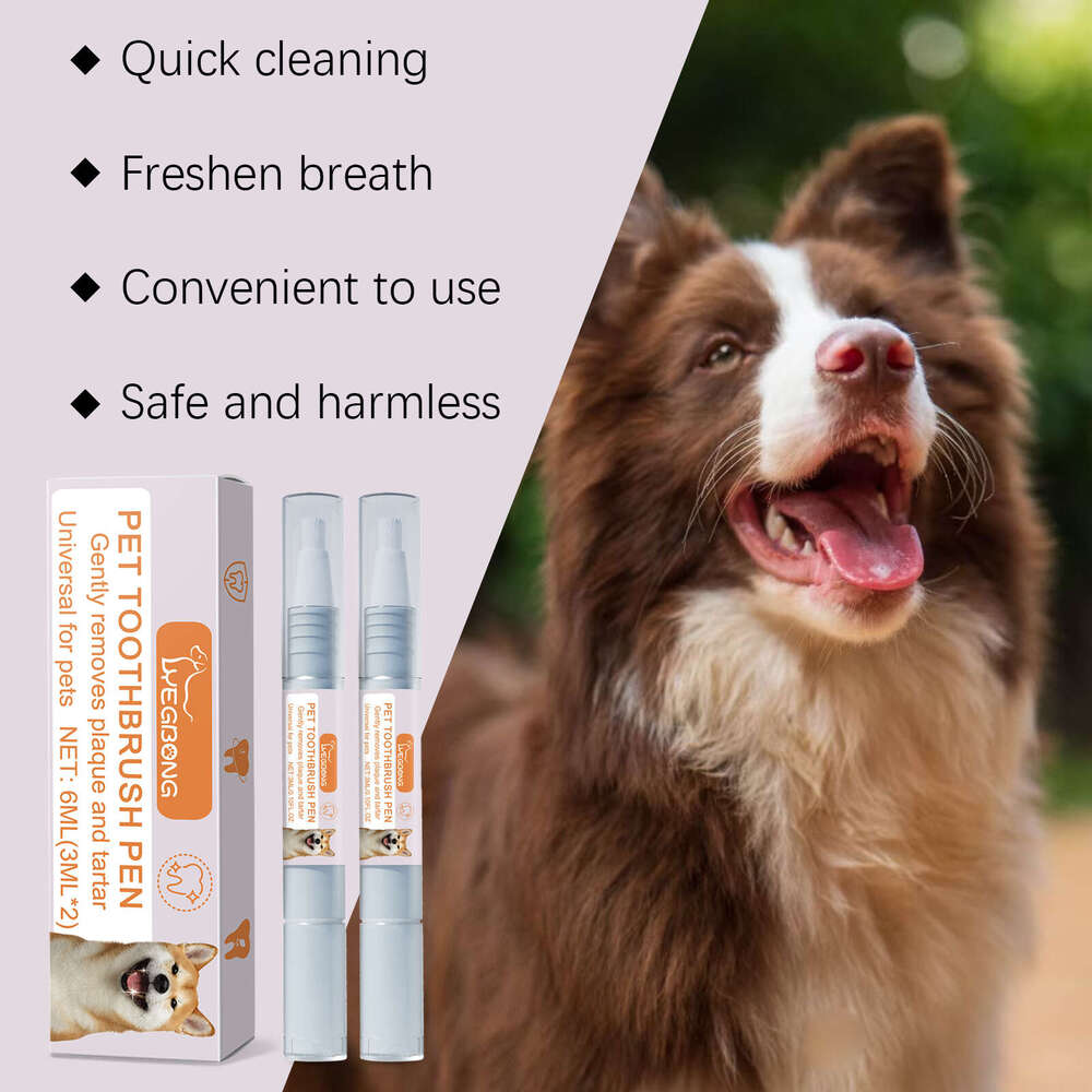 Yegbong Pet Toothbrush Dog Cat Tartar Fresh Breath Odor Removal Teeth Cleaning Pen S260203