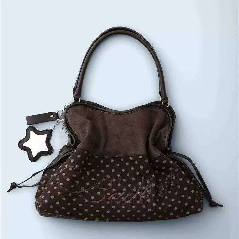 Korean Retro Leopard Print Tote Women Patchwork Large Capacity Shoulder Bag Ladies Hot Girl Y2K Harajuku Sweet Underarm Bags C260204